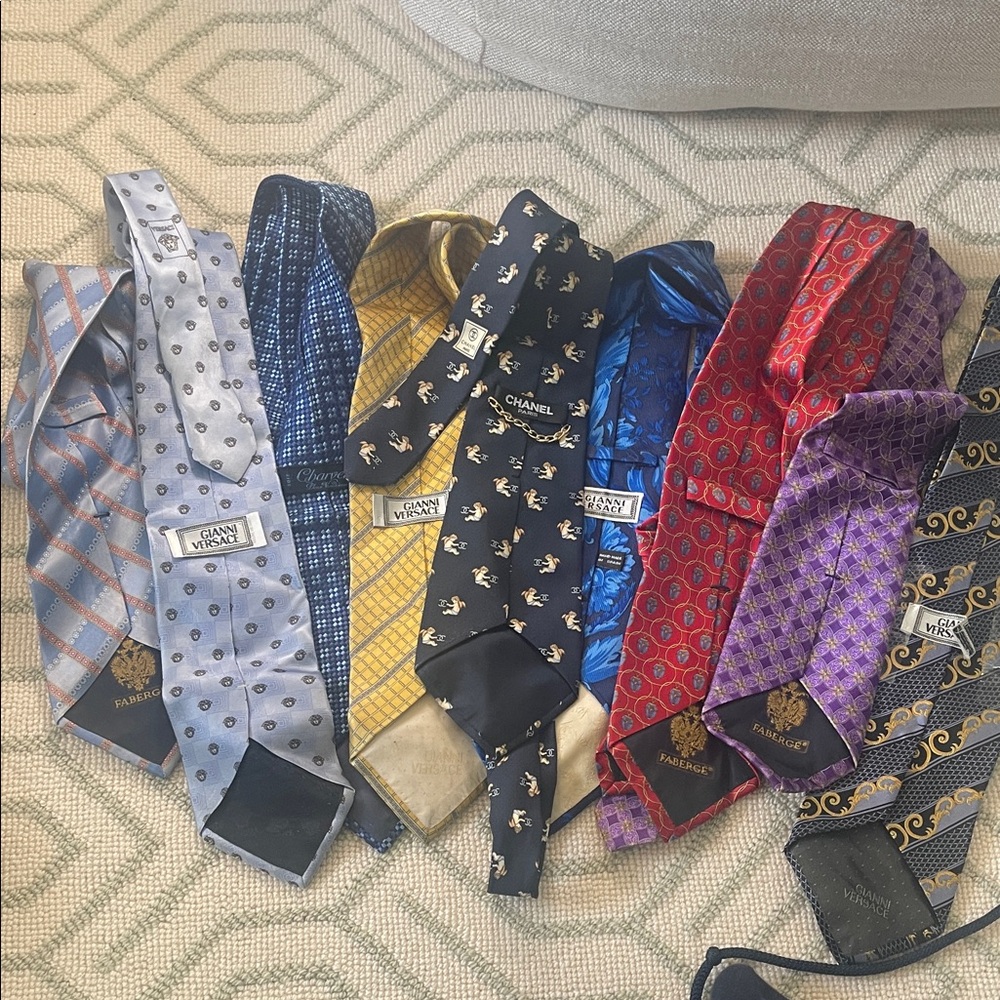 CHANEL Men's Silk Ties - Blue, Yellow, Red, Black